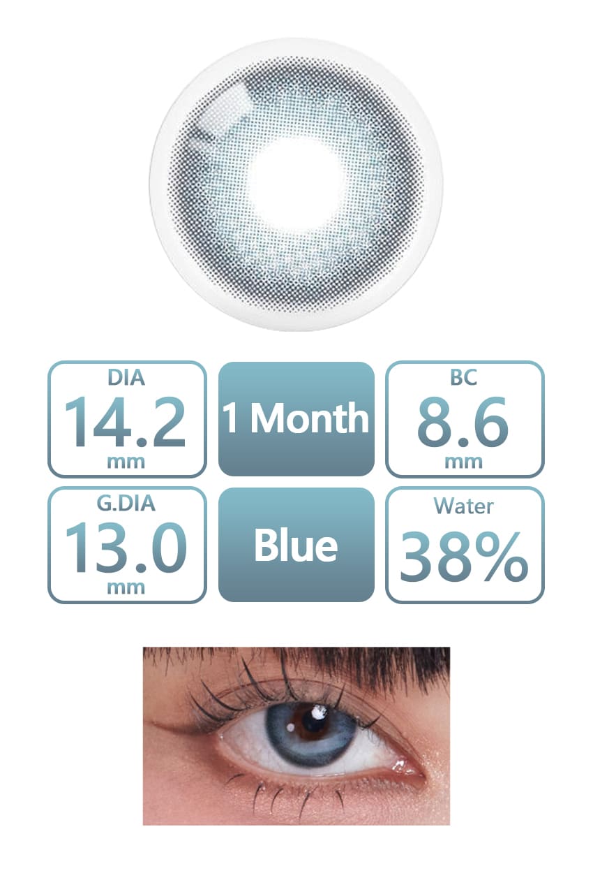 OLOLA, Hugmoon Muse Blue, Korean SNS Popular colored contacts sales, eyesm, 1day daily natural dewy watery lens, Queencontacts